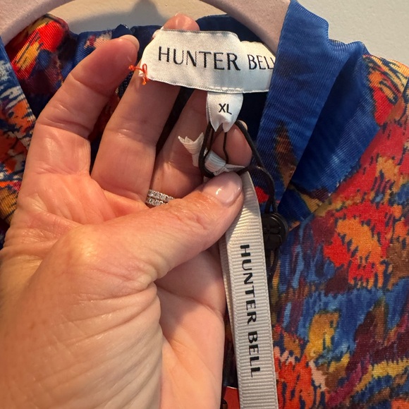 HUNTER BELL Vibrant Blue and Red Floral Long Sleeve Dress - Picture 2 of 3